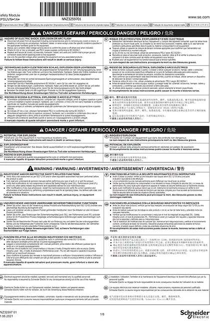 schneider施耐德Harmony XPS Universal - XPSUVN Safety Module_ 说明书